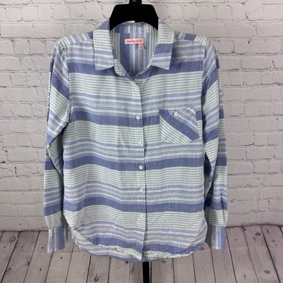 Fresh Produce Striped Long Sleeve Button Down Top Size Small - Picture 1 of 5